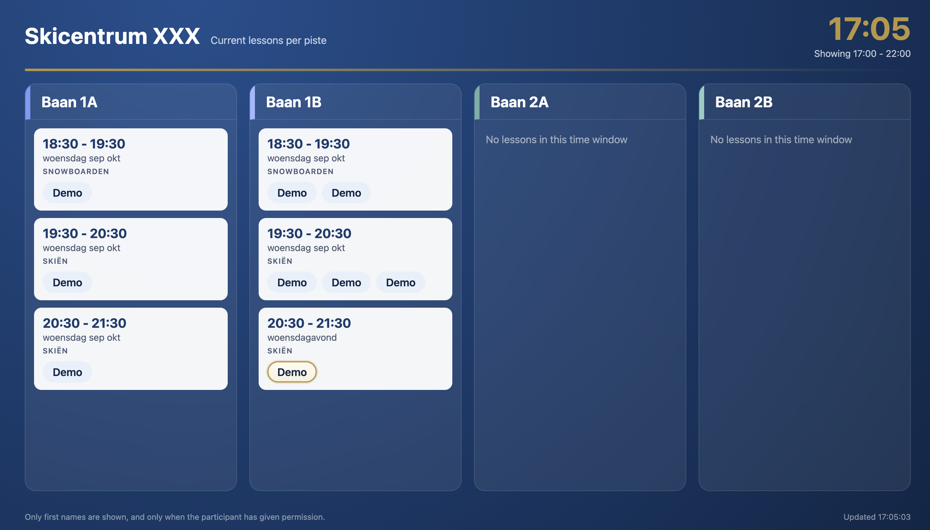 Buchung aus der Agenda 2.0 in SkiNext